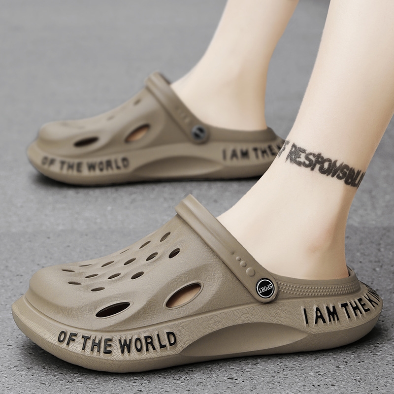 EVA thick soled slippers summer outdoor sports garden perforated toe sandals for men casual beach shoes