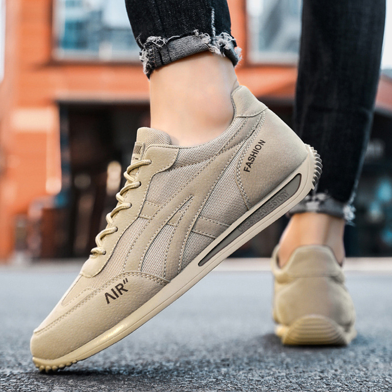 Hot item 2025 New arrival men fashion sneakers khaki gray sport shoes running shoes breathable athleisure skate shoes men Soft sole comfort free shipp