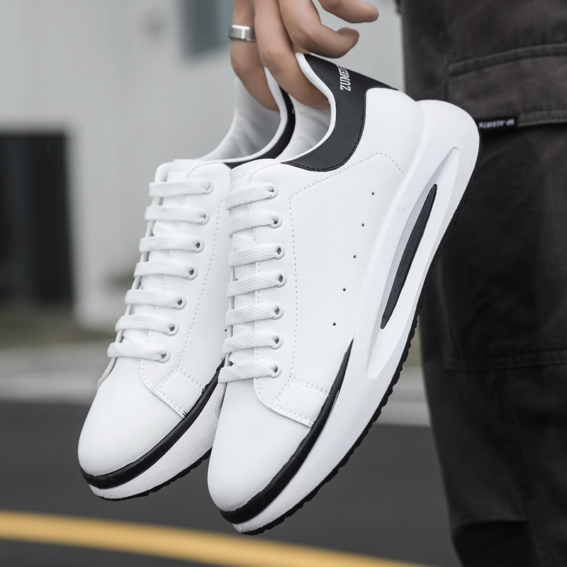 2025 Fashion new White gold black gold shoes men Wedge Heel Lace-Up skate shoes inside height-increasing leisure sports shoes plus 39-45