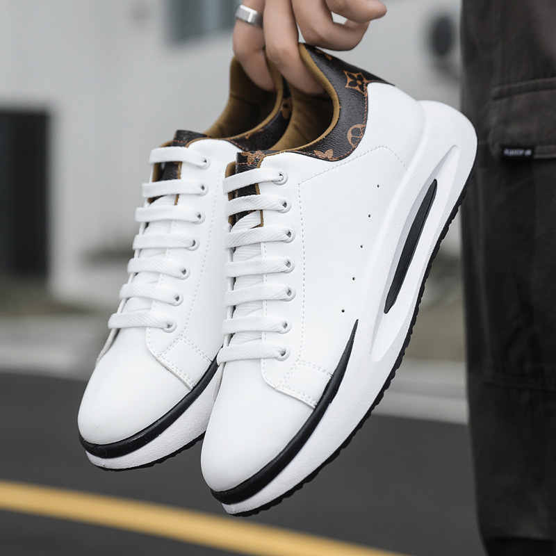 2025 Fashion new White gold black gold shoes men Wedge Heel Lace-Up skate shoes inside height-increasing leisure sports shoes plus 39-45