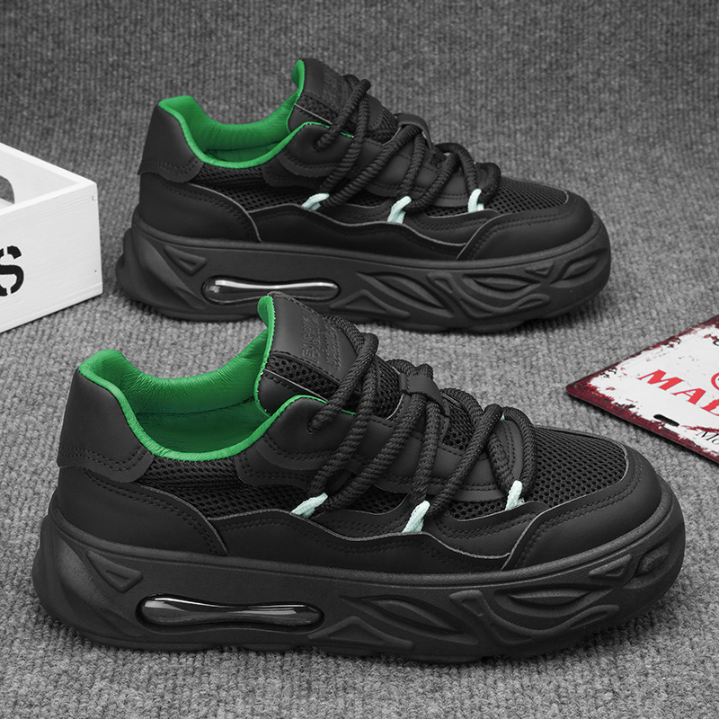 Free shipping 2025 Clunky Sneaker casual shoes men fashion trend thick soled anti slip Sneakers