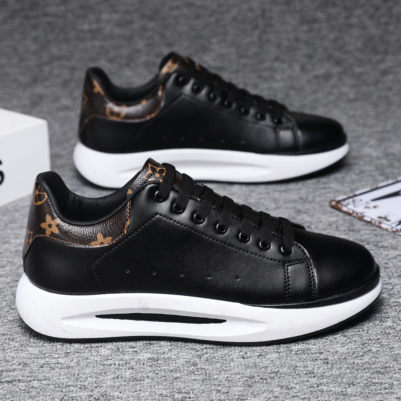 2025 Fashion new White gold black gold shoes men Wedge Heel Lace-Up skate shoes inside height-increasing leisure sports shoes plus 39-45