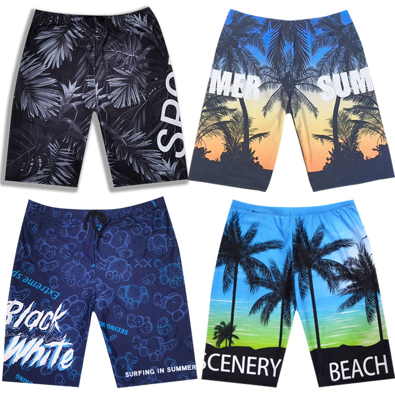 New Style Free Delivery Designer Bag Men's Flat Angle Extended Hot Spring Bathing Professional Beach Medium Length Five Point Pants Men's La