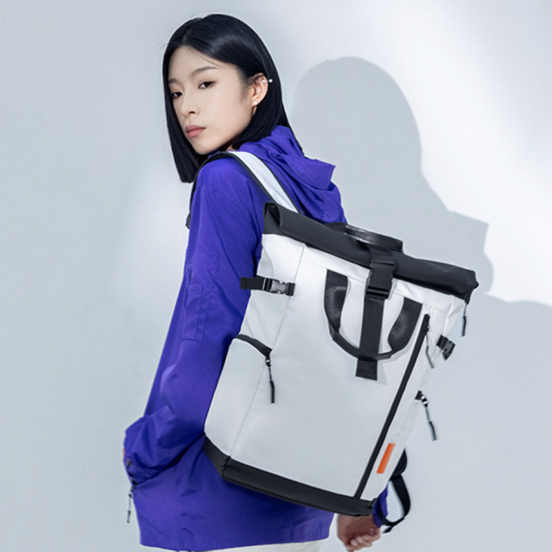 Men's street trend travel backpack Fashion outdoor sports backpack folding roll mouth leisure bag