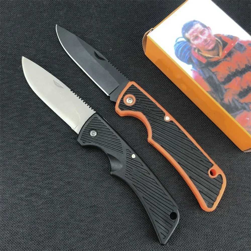 High quality saw blade folding knife 8Cr13MoV steel rubber handle military outdoor hunting knife camping survival EDC tool Y250329