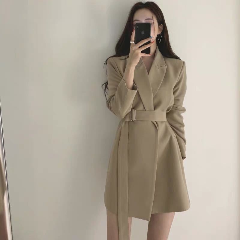 G329Khaki Loose Korean-Style Student Waistbelt with Slimming Feature by Hong Kong Designer