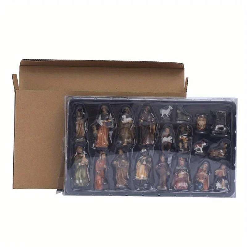 20Pcs/ Set Christ Birth Of Ornament Gifts Nativity Scene Crafts Resin Christmas Manger Decoration Catholic Figurines