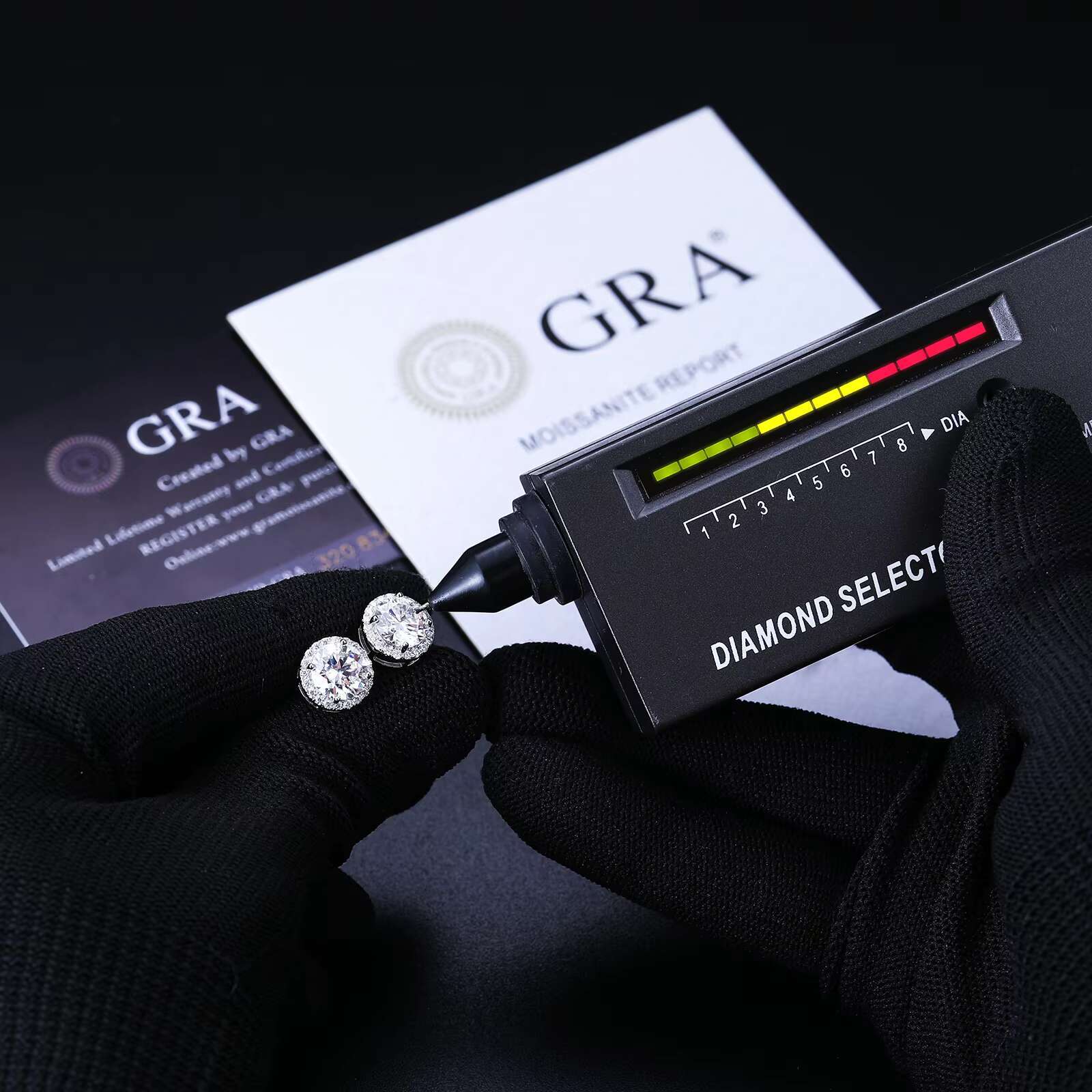 Pass Tester Fashion 5mm-8mm White Gold Sterling Sier VVS Moissanite Dia Push Back Halo Stud Earrings Men Women