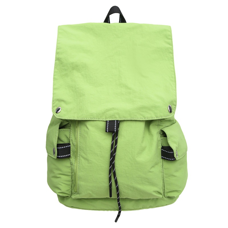 Free shipping solid color school bag female junior high school students light backpack college students leisure backpack