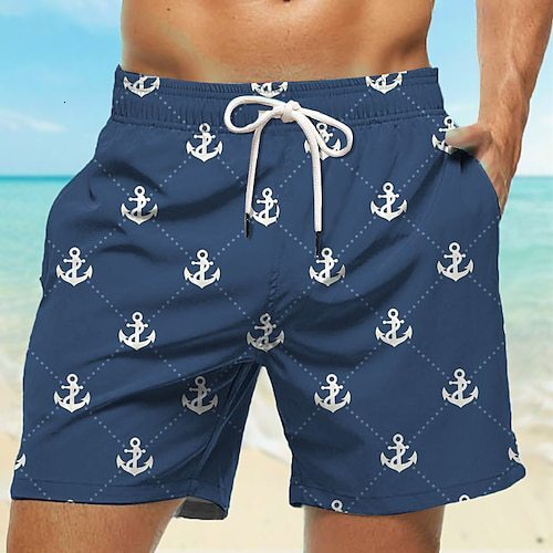 Top quality Brand High Quality New Style Free Delivery Designer Bag Beach 2025new summer style boat anchor pattern gradient color swimming men's 