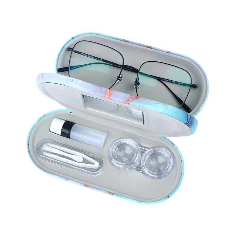 2-in-1 double-layer glasses case contact lens case mens creative double-layer glasses case glasses case 250325
