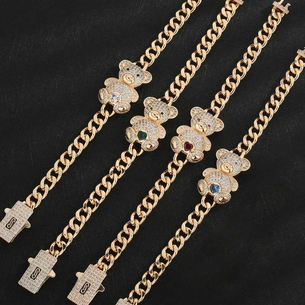 Original and Cute Teddy Bear Womens Bracelet CZ Crystal Animal Bracelet Engagement Party Gift Wholesale Daily Necessities Z250329