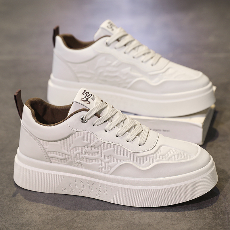 Free shipping casual shoes men Sneakers thick soled trendy fashion sports shoes brown white