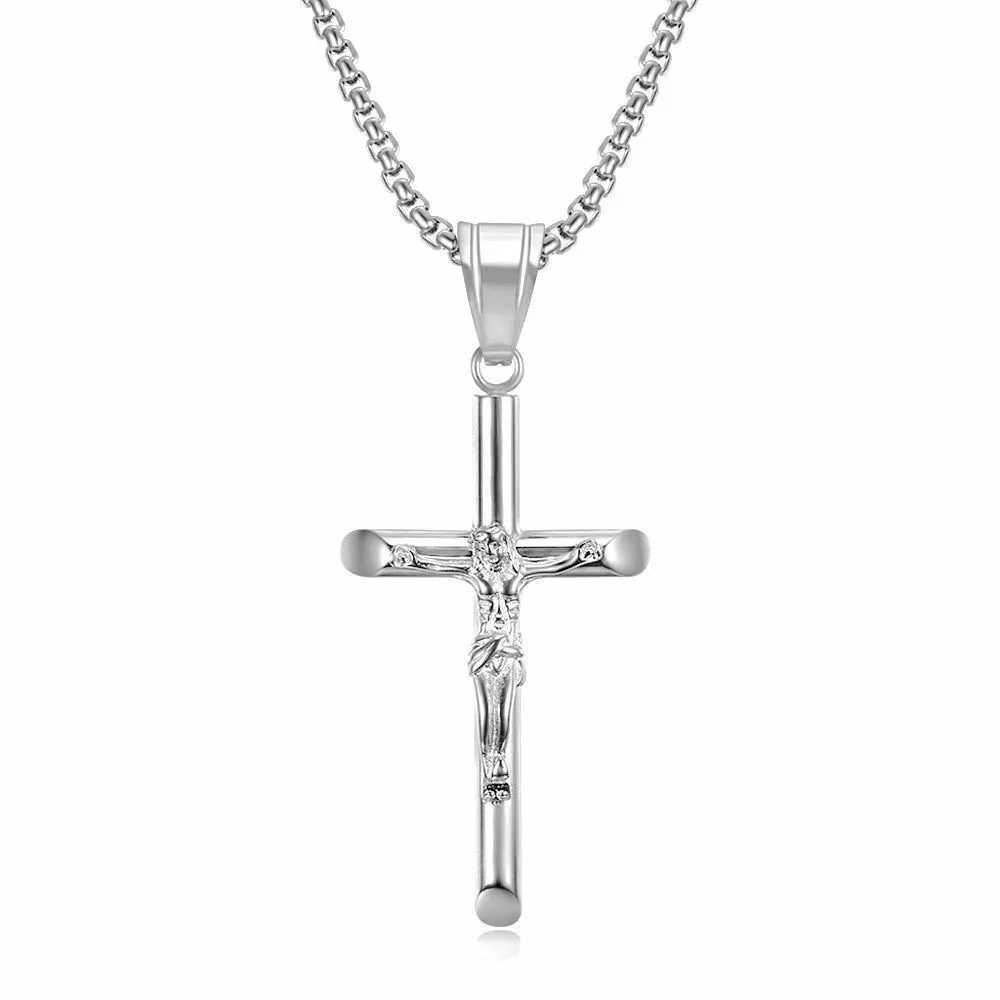 Hot HIPHOP Jewelry Stainless Steel Gilded YS Cross Pendant Necklace Mens Gift Accessories Gifts Y250329