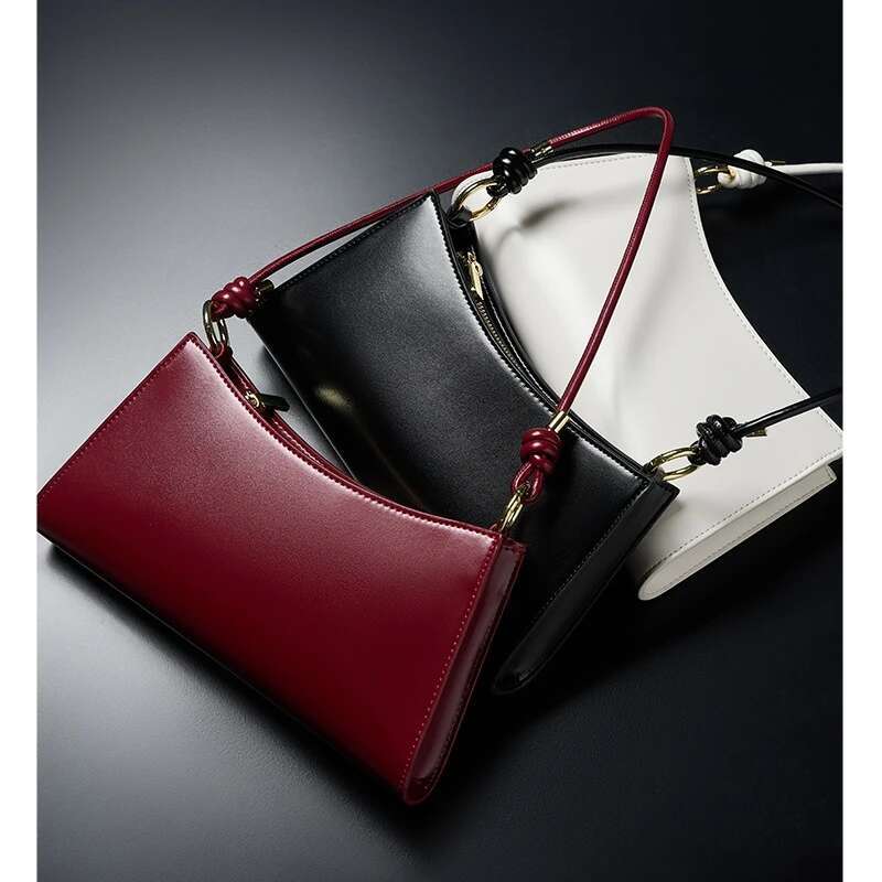 YANATARI Underarm Cowhide Genuine Leather Handbags Women Vintage Red Shoulder Female Korean Bag High Quality 2024