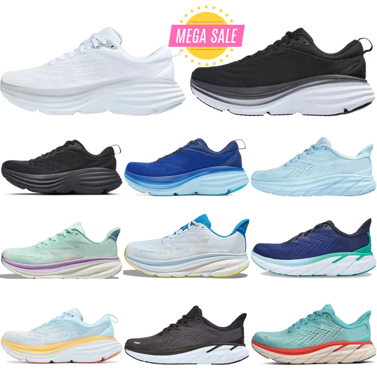 Clifton 9 Bondi Cliftons Shoes Bondis 8 One One Casual Tennis Sports Shoe Harbor Mist Triple Black White Blue Carbon X 2 Free People Designer Men Women Trainers Sneaker