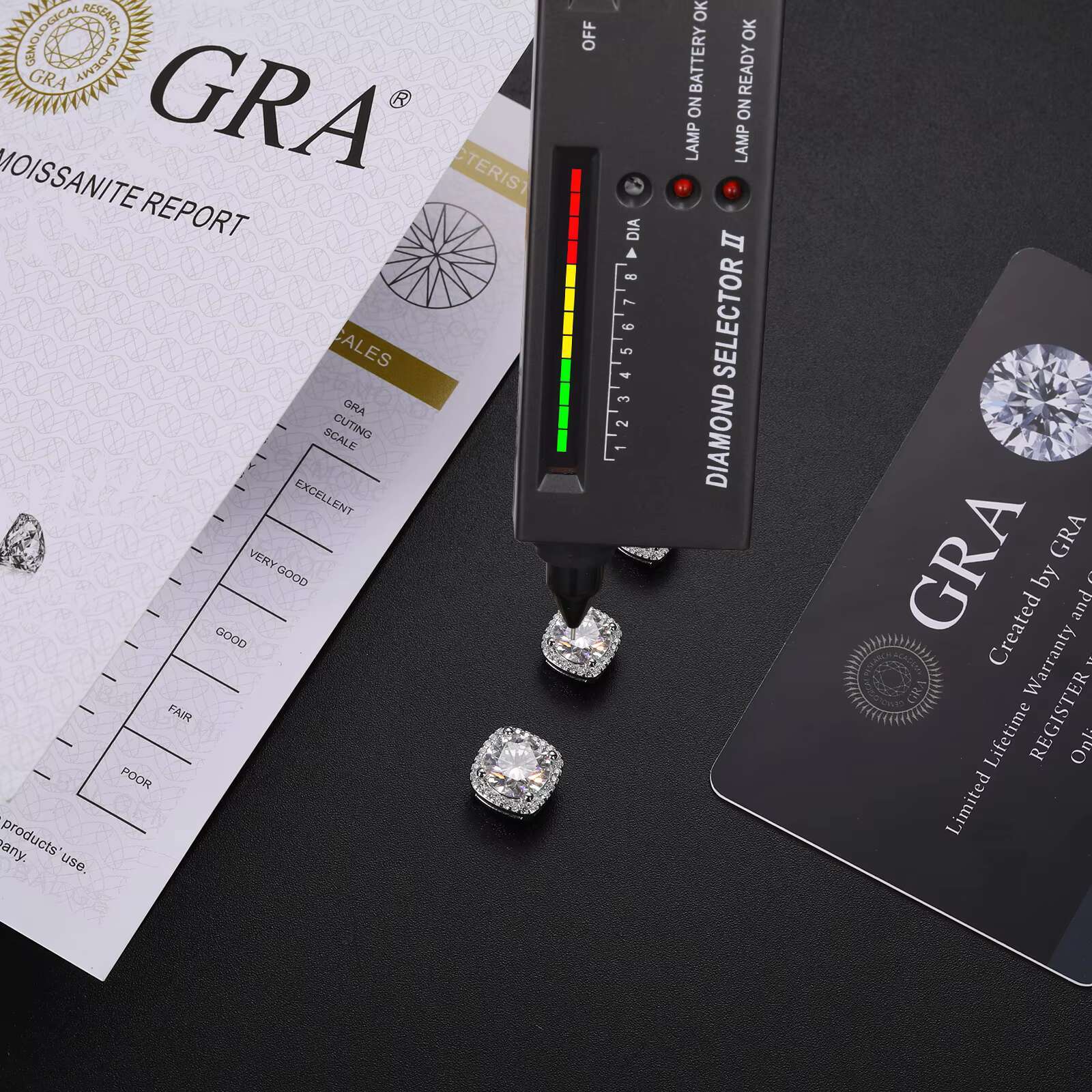 Pass Diamond Tester 5mm 6.5mm 8mm Moissanite Magnetic Earrings 925 Sterling Silver Mossanite Diamond Halo Stud Earrings for Men