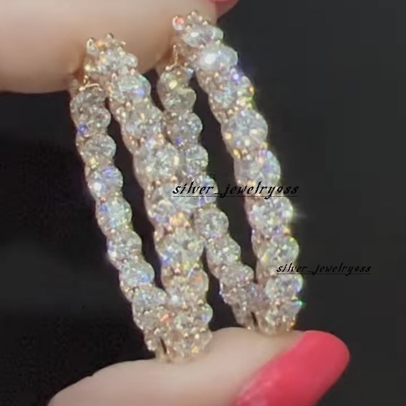 Customized Luxury Earrings Women Moissanite Hoop Vvs1 Moissanite Diamond Hip Hop Earrings