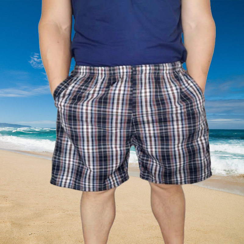Quality New Style Free Delivery Designer Bag Summer Checkered Beach Pants, Middle-aged And Elderly Casual Drifting Sports Shorts, Men's Loose Hom