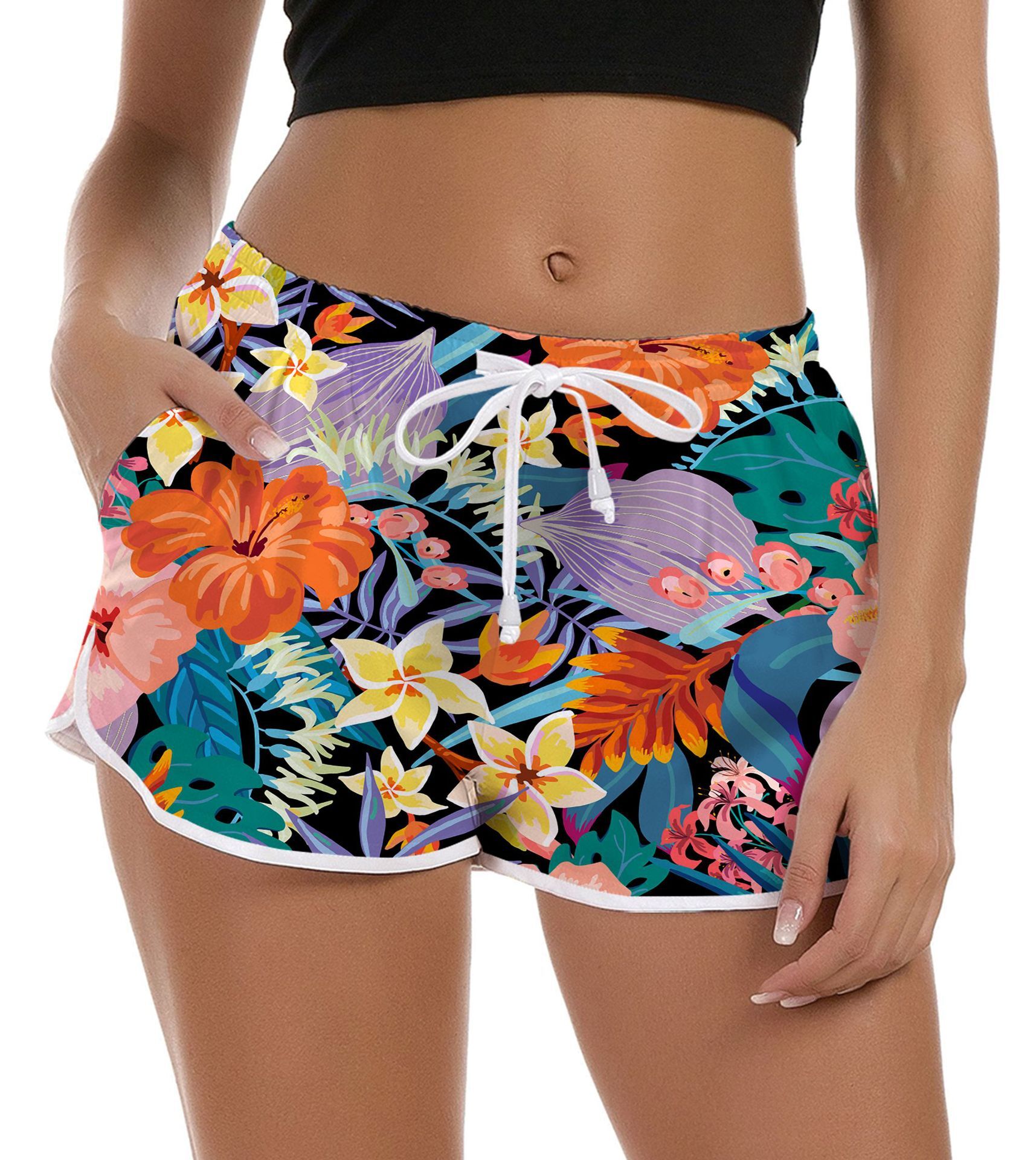 Top quality Brand High Quality New Style Free Delivery Designer Bag 3D digital printed women's trendy and fashionable hot spring beach shorts, ca