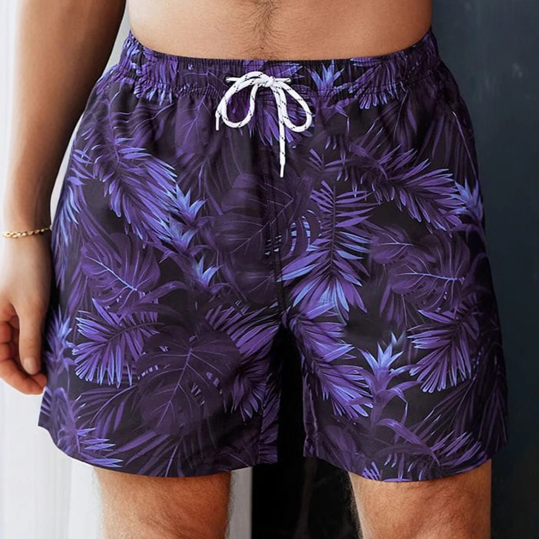 Top quality Brand High Quality New Style Free Delivery Designer Bag Beach vacation loose surfing shorts, plus size printed five quarter men's bea