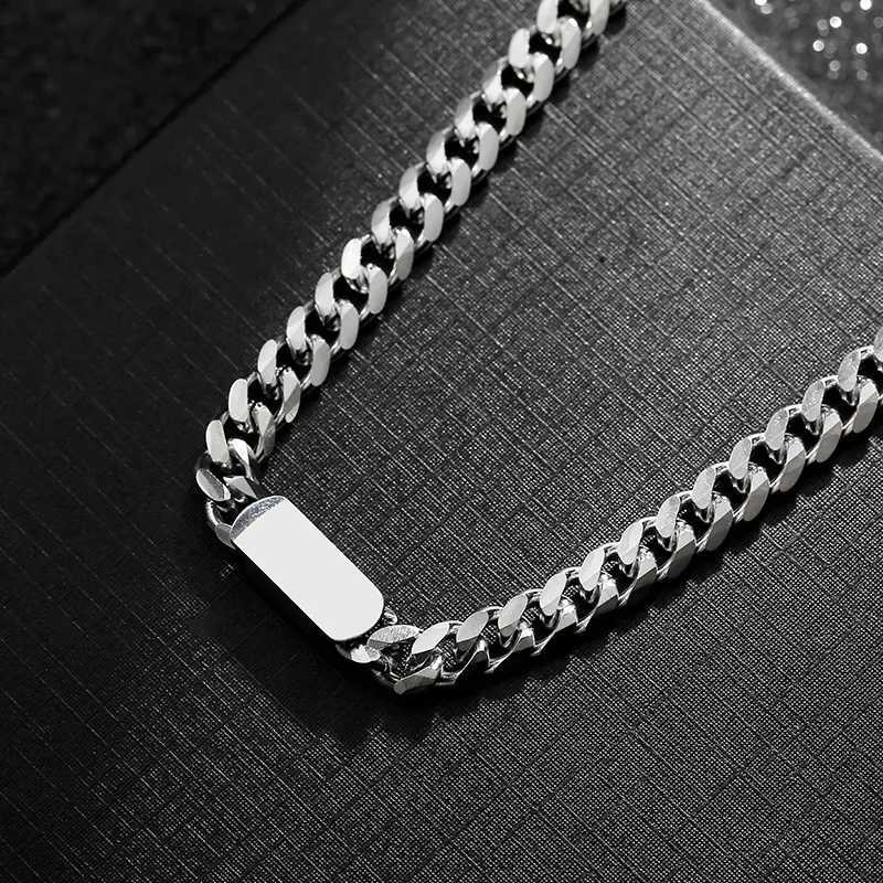 Fashionable thick chain bracelet mens classic necklace titanium steel chain hip-hop mens wristband gift jewelry without fading Y250329