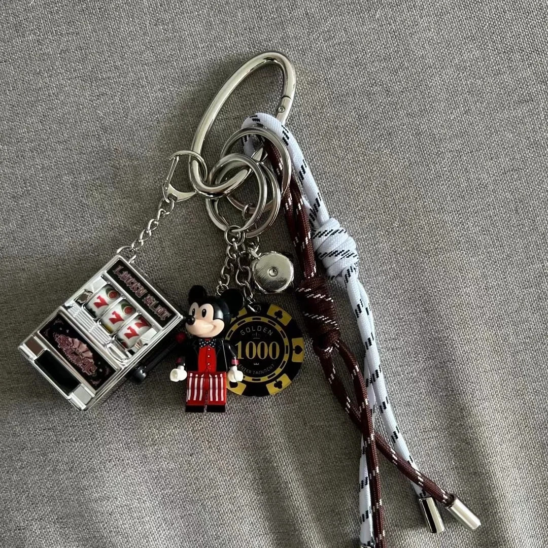 DIY Bag Pendant Creative Bread Weaving Rope Colorful Nylon Lanyard Car Keychain Couple Multi-purpose Bag Hanging Accessories 250403250403