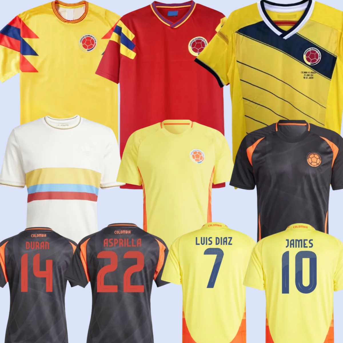 2025 2026 Colombia Centenary soccer jersey 100-years anniversary 24 25 26 Player Version LUIS DIAZ JAMES CORDOBA columbias Retro 1994 2001 2014 Football Shirts Kids