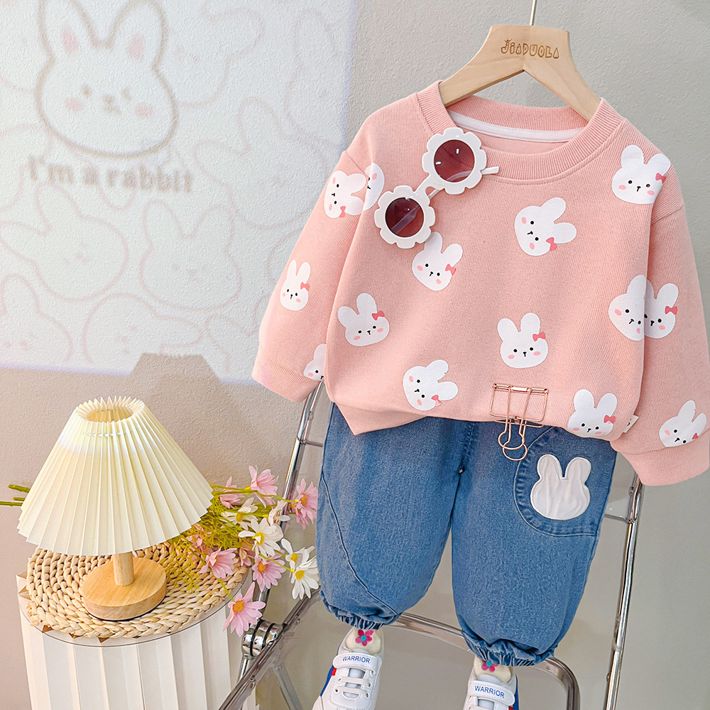 Spring Autumn Toddler Tracksuit Baby Clothing Sets Bear Print Children Boys Girls Clothes Kids Cotton Hoodies Pants 2 Pcs/sets