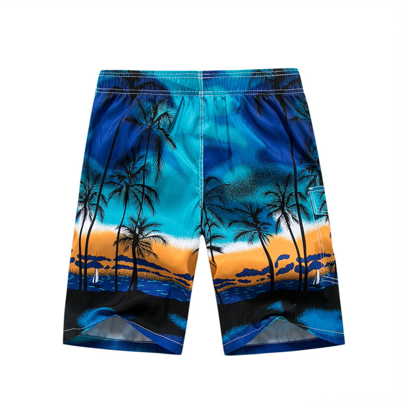Top quality Brand High Quality New Style Free Delivery Designer Bag Tianpu Lun New Beach Men's Shorts Coconut Tree Print Casual Split Pants 1701