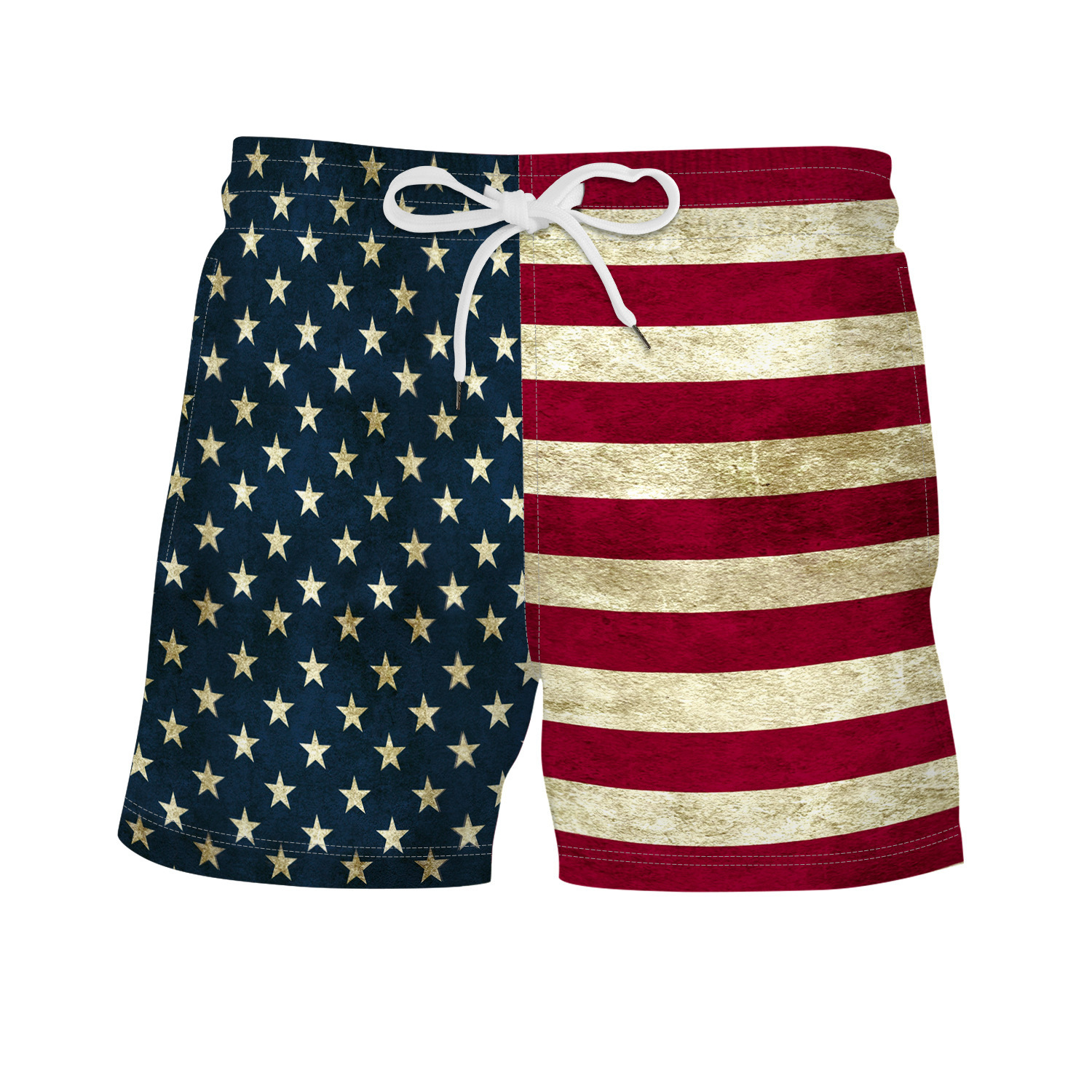 Quality Brand High Quality New Style Free Delivery Designer Bag Independence Day US Flag Digital Print Summer Men's Pants Loose Sports Beach Surf