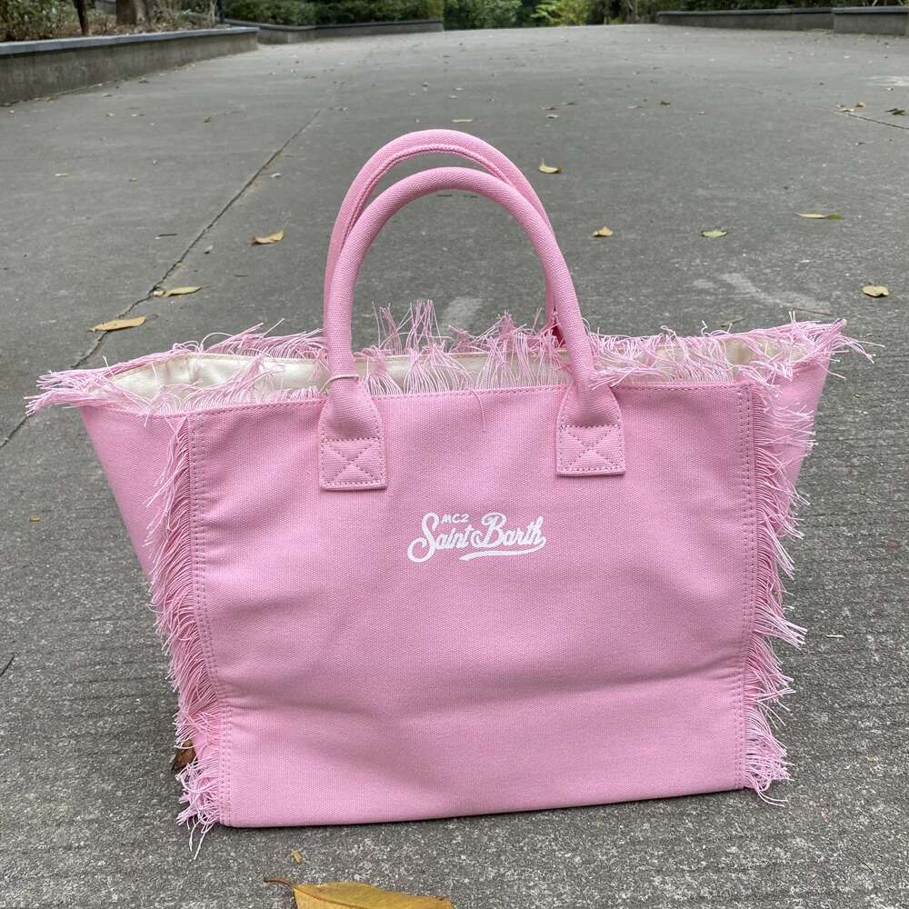 Casual Canvas Tote Bags For Women Designer Handbag Purse 2025 New In Tassel Trim Letters Large Capacity Underarm Shoulder