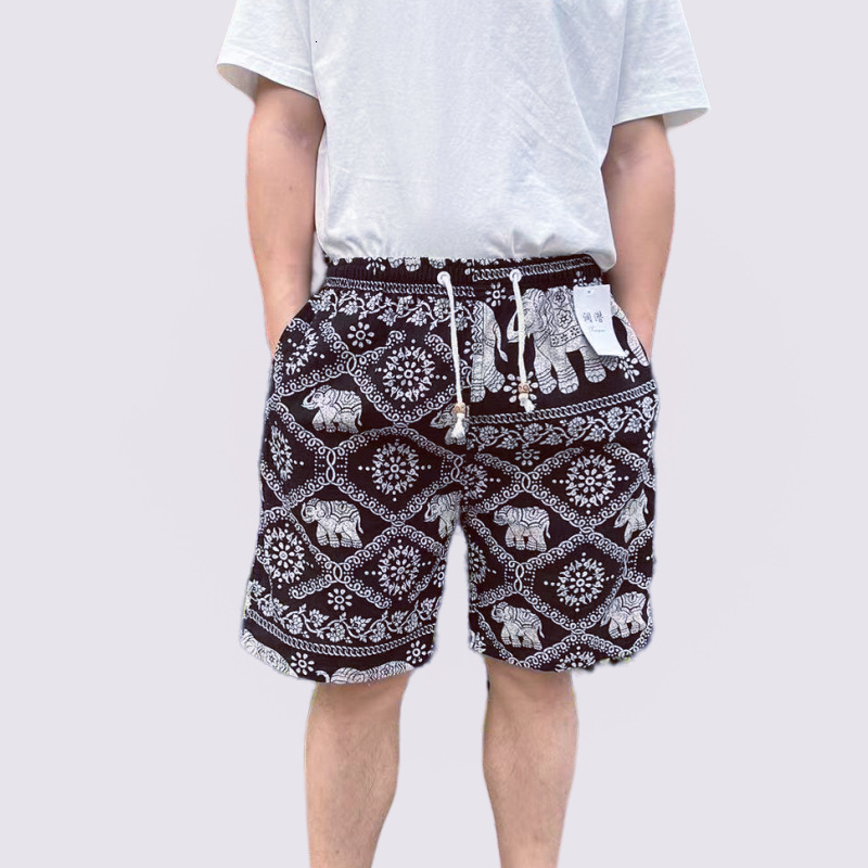 Style Free Delivery Designer Summer Beach Sports Leisure Vacation Big Toe Ethnic Style Mid Length Pants Drifting Speed Drying Cotton And Linen Men