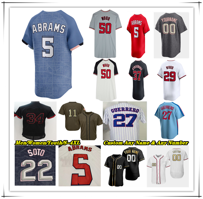 CJ Abrams Baseball Jersey 3 Crews James Wood Luis Garcia Jr Josh Bell MacKenzie Gore Keibert Ruiz Jacob Young Stephen Strasburg Nathaniel Lowe Amed Rosario Jake Irvin