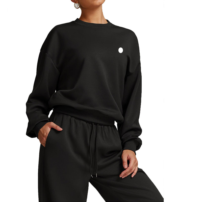 Hot sale women clothes Men Yoga hooded sweatshirt Large Casual Fitness Outfit for Women 3D logo Comfy Round Neck Pullover Top with Cozy Pants for Workouts