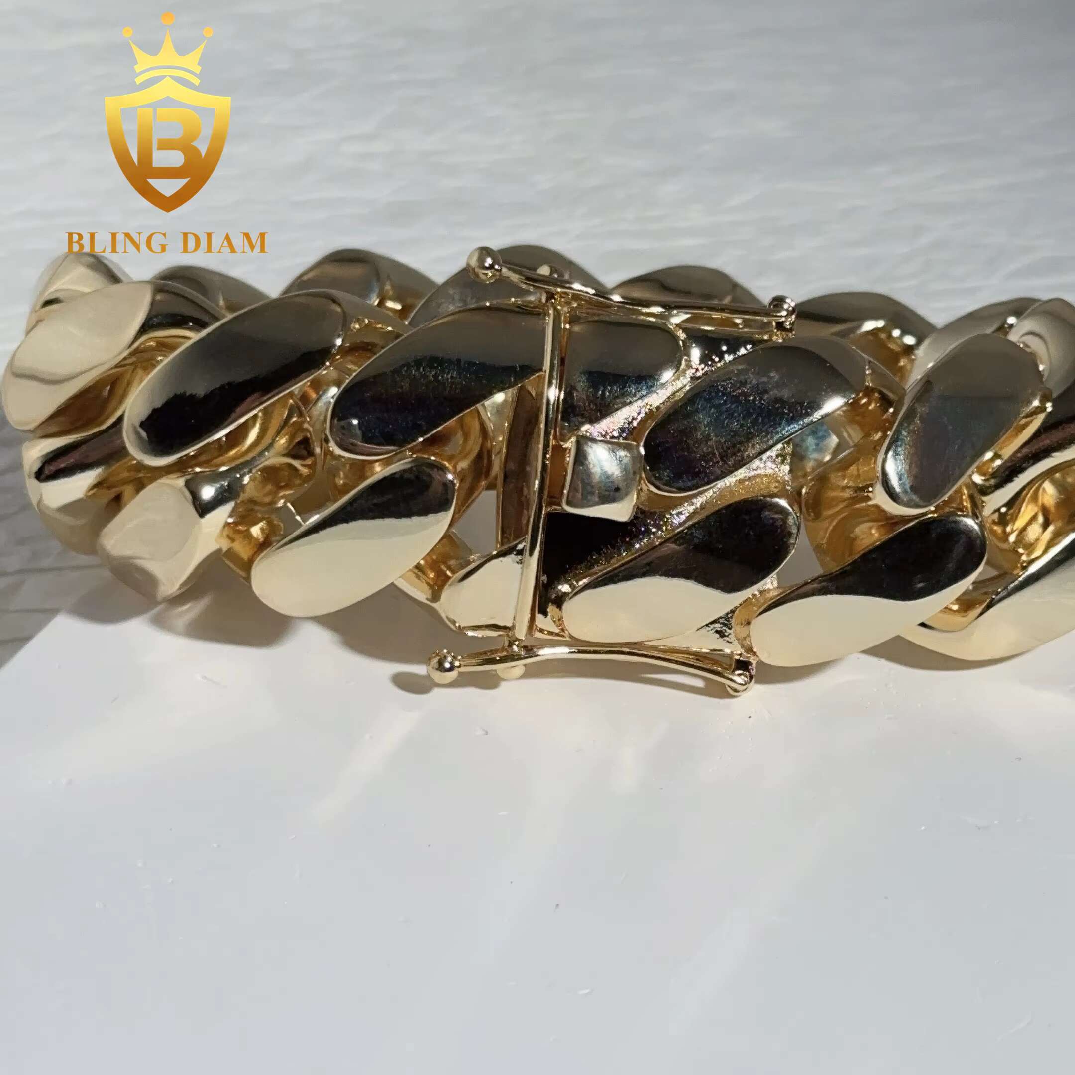 Fashion Jewelry 30mm Copper Cuban Link Chain Hip Hop Chain Pure No Diamond Miami Men Cuban Link Bracelet