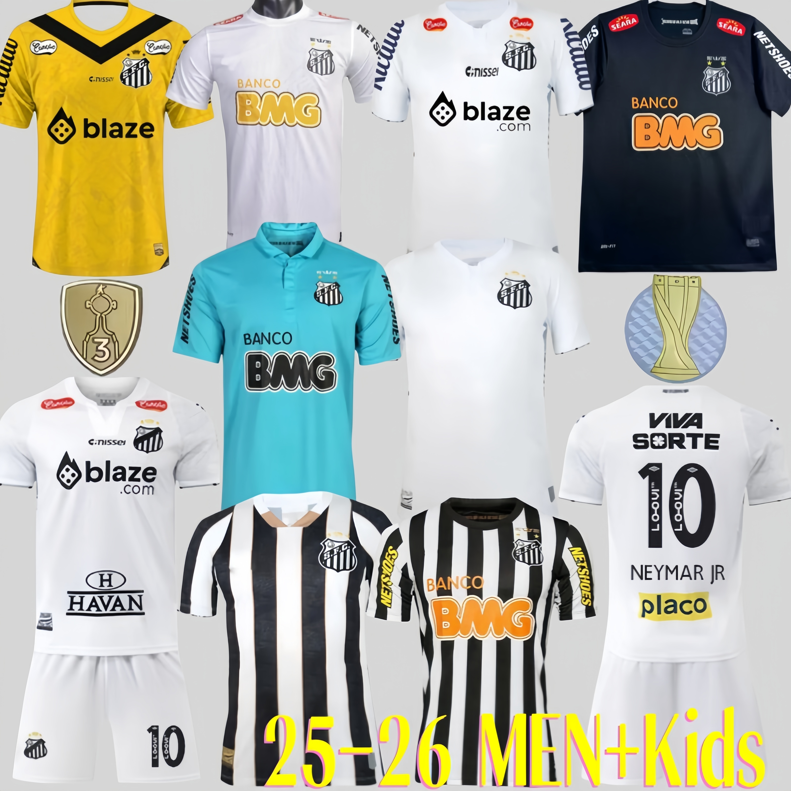 2025 2011 2012 2013 Santos retro soccer jersey 11 12 13 NEYMAR JR Ganso Elano Borges Felipe Anderson vintage classic football25 26
