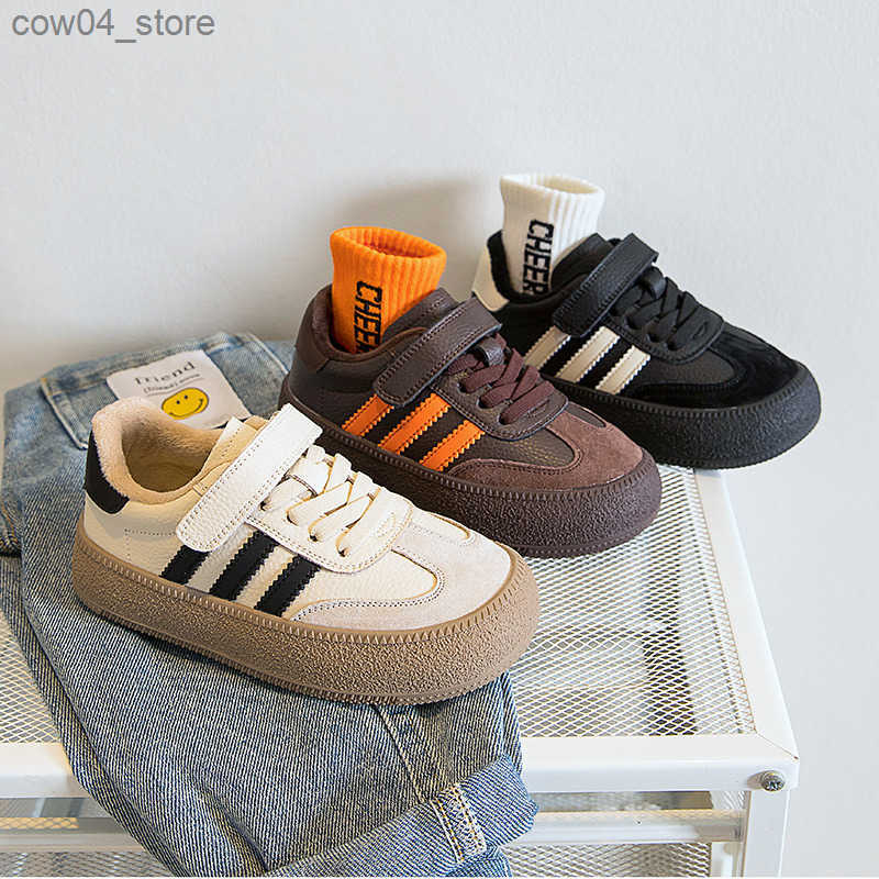 Athletic Outdoor Spring New Black White Sports Children Medium Size Velcro Casual Running for Girls and Boys Board Shoes Y250330LV4F XJ260303