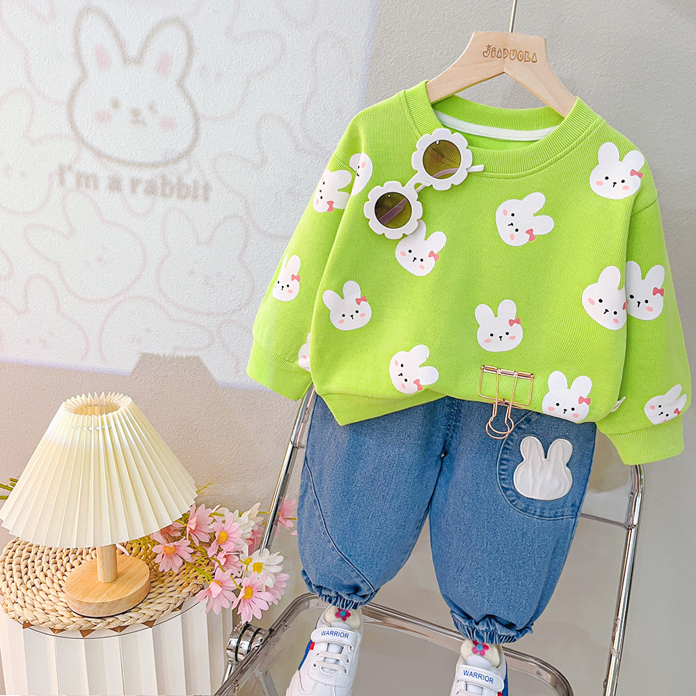 Spring Autumn Toddler Tracksuit Baby Clothing Sets Bear Print Children Boys Girls Clothes Kids Cotton Hoodies Pants 2 Pcs/sets