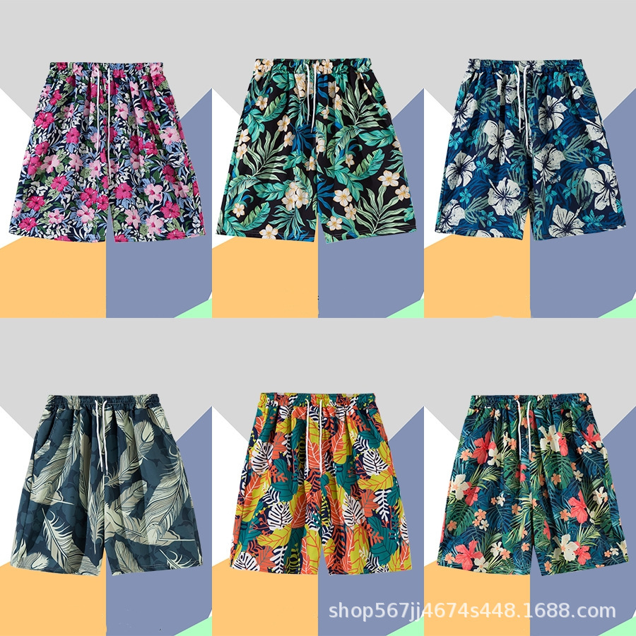 Top quality Brand High Quality New Style Free Delivery Designer Bag Men's casual quick drying pants, beach shorts, men's oversized flower pa