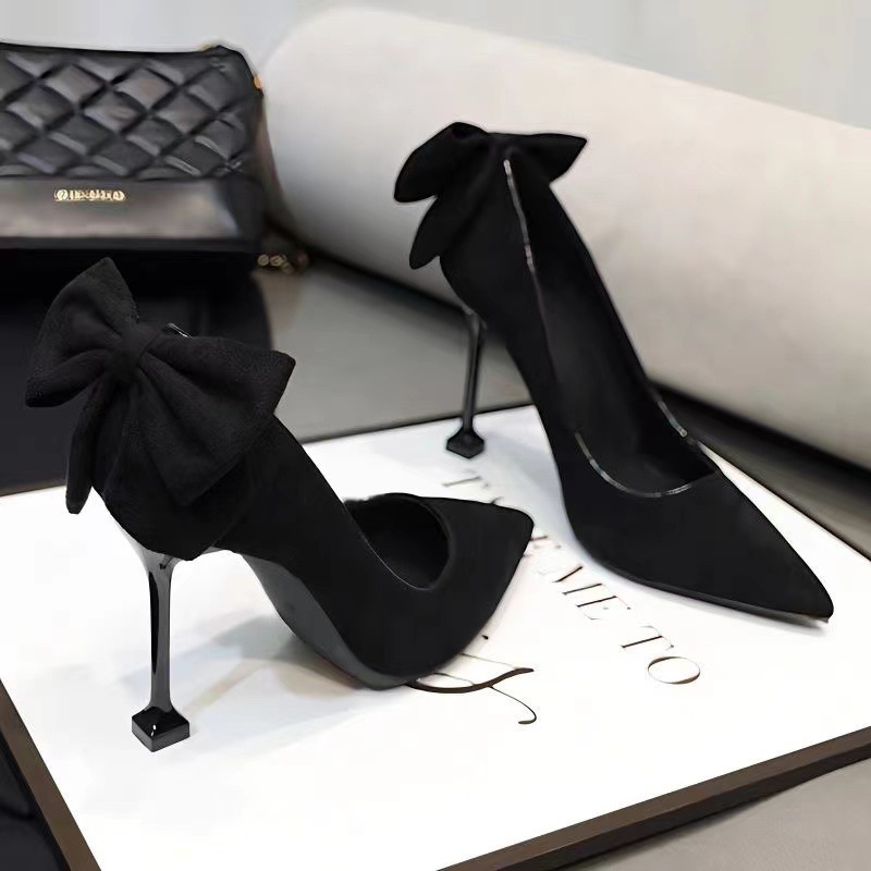 Free shipping designer shoes women high heels black comfortable breathable wear-resisting indoor casual shoe plus size 2025