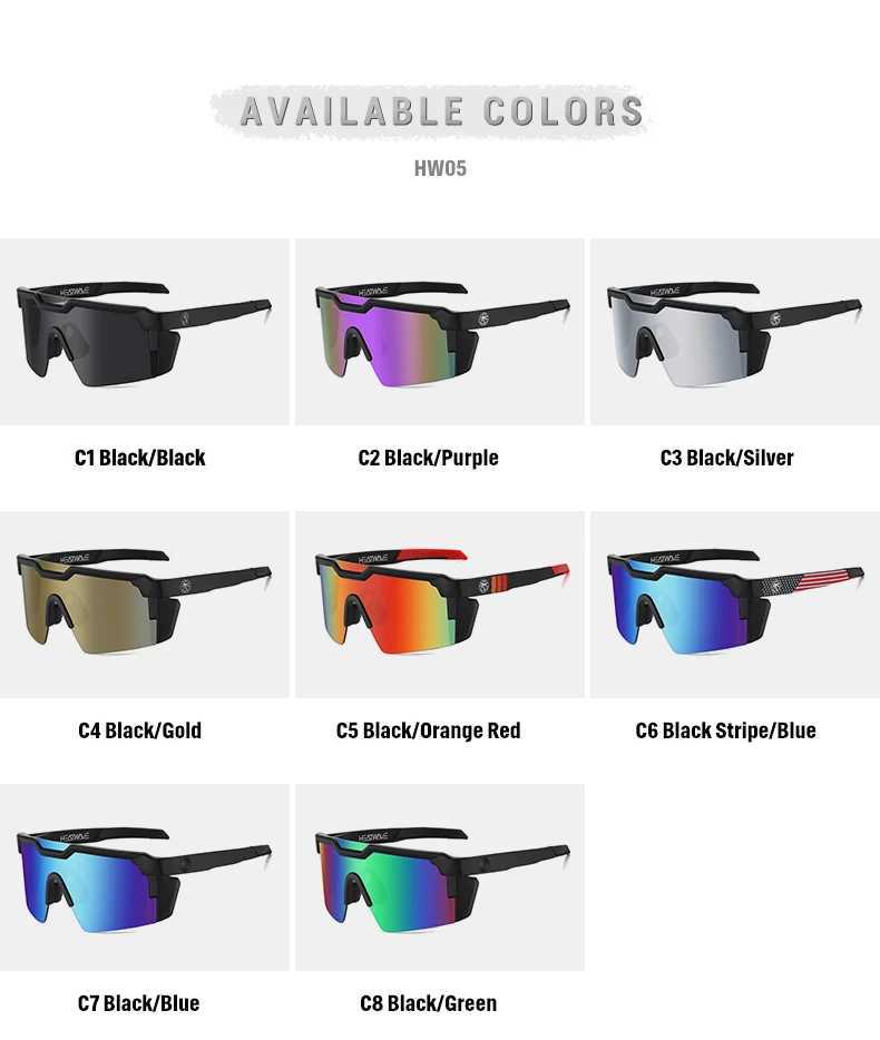NEW High quality luxury Heat Wave brand sunglasses square Conjoined lens cycling Women men sun glasses UV400C250411