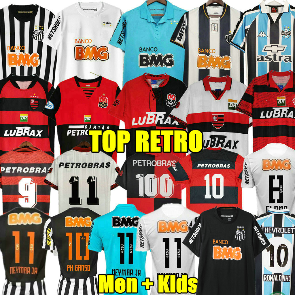 Ronaldinho 2013 Santos retro soccer jerseys Elano 11 12 13 NEYMAR JR 95 96 03 04 flamengo Romario vintage football men kids shirts Gremio classic