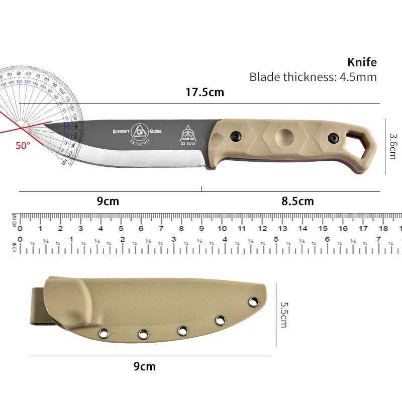 Outdoor multi-purpose military tactical knife EDC portable life knife camping survival knife sharp cutting knife Y250329