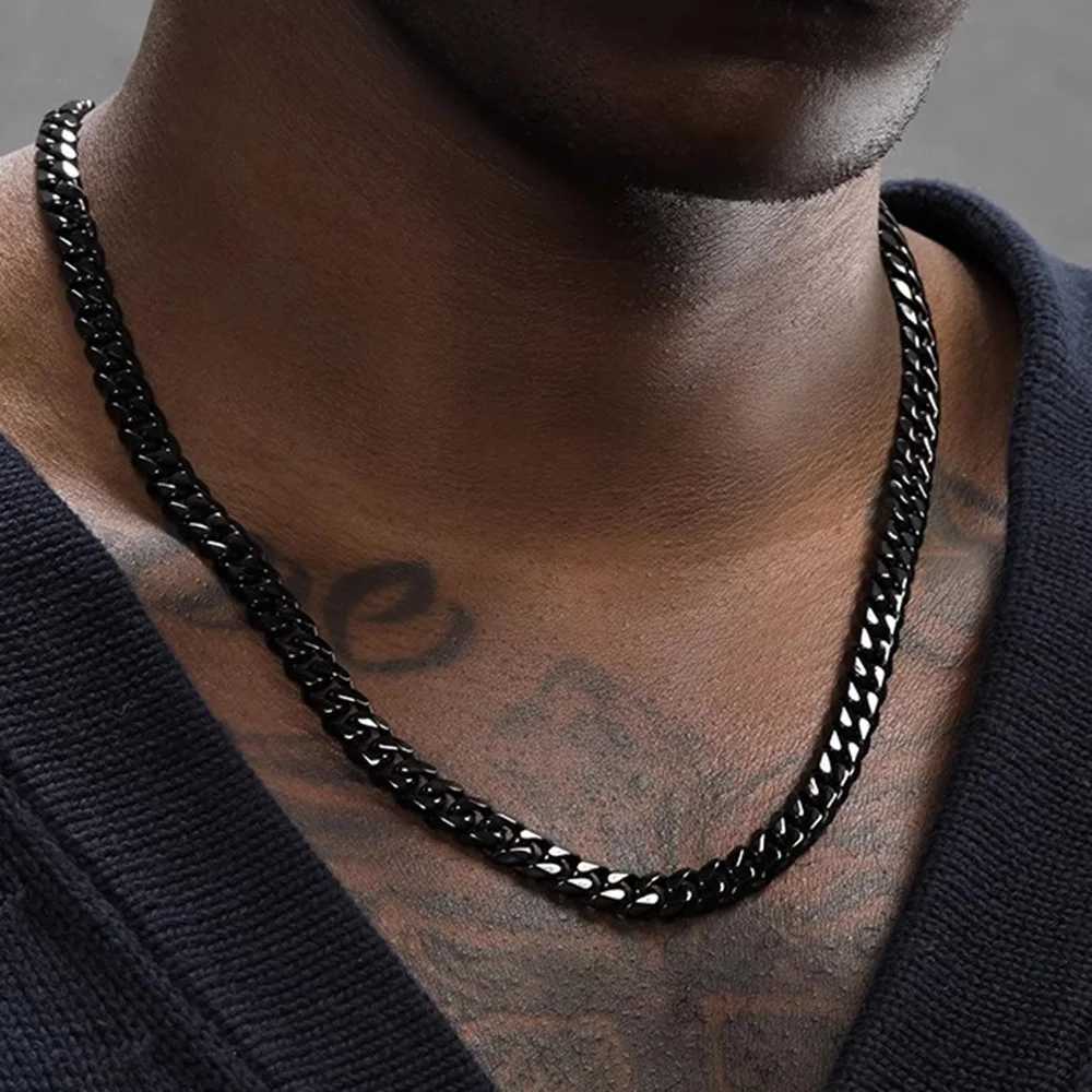 3/5/7mm Stainless Steel Cuban Chain Classic Punk Personalized Jewelry Simple Fashion Hip Hop Couple Necklace Y250329