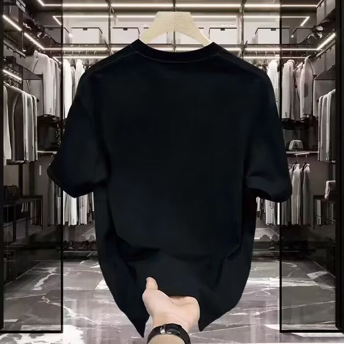 Printed summer new combed cotton short sleeved trendy T-shirt versatile ins men's loose round neck top
