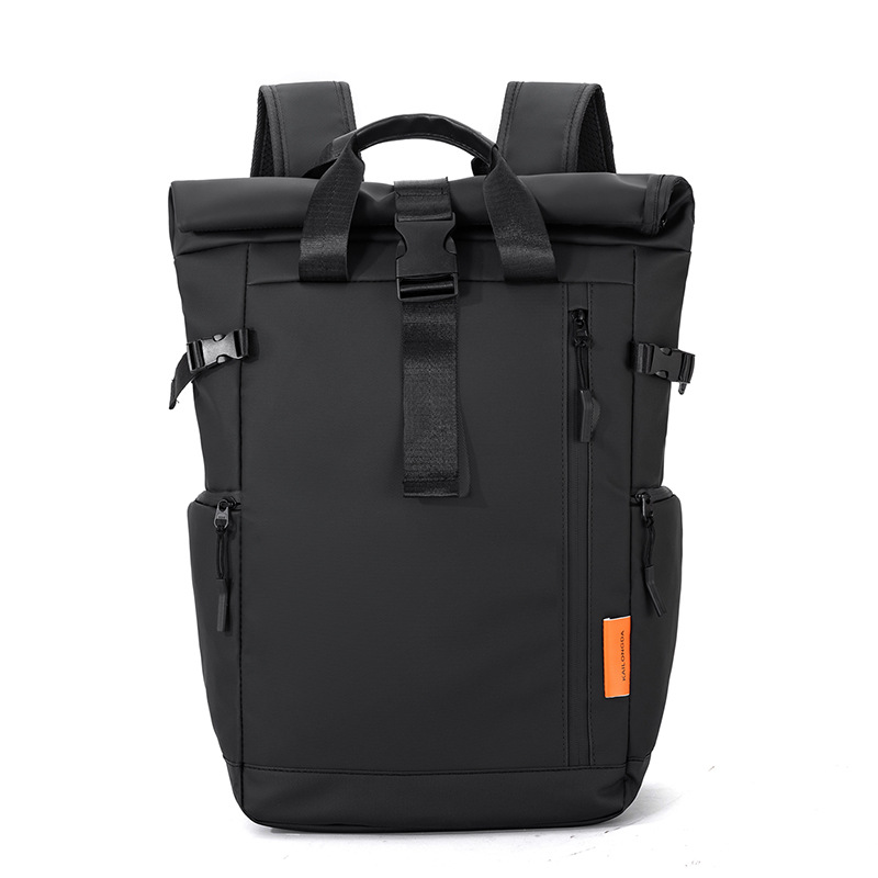 Men's street trend travel backpack Fashion outdoor sports backpack folding roll mouth leisure bag