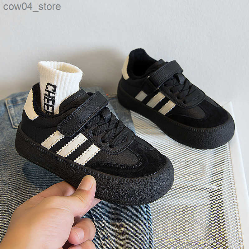 Athletic Outdoor Spring New Black White Sports Children Medium Size Velcro Casual Running for Girls and Boys Board Shoes Y250330LV4F XJ260303