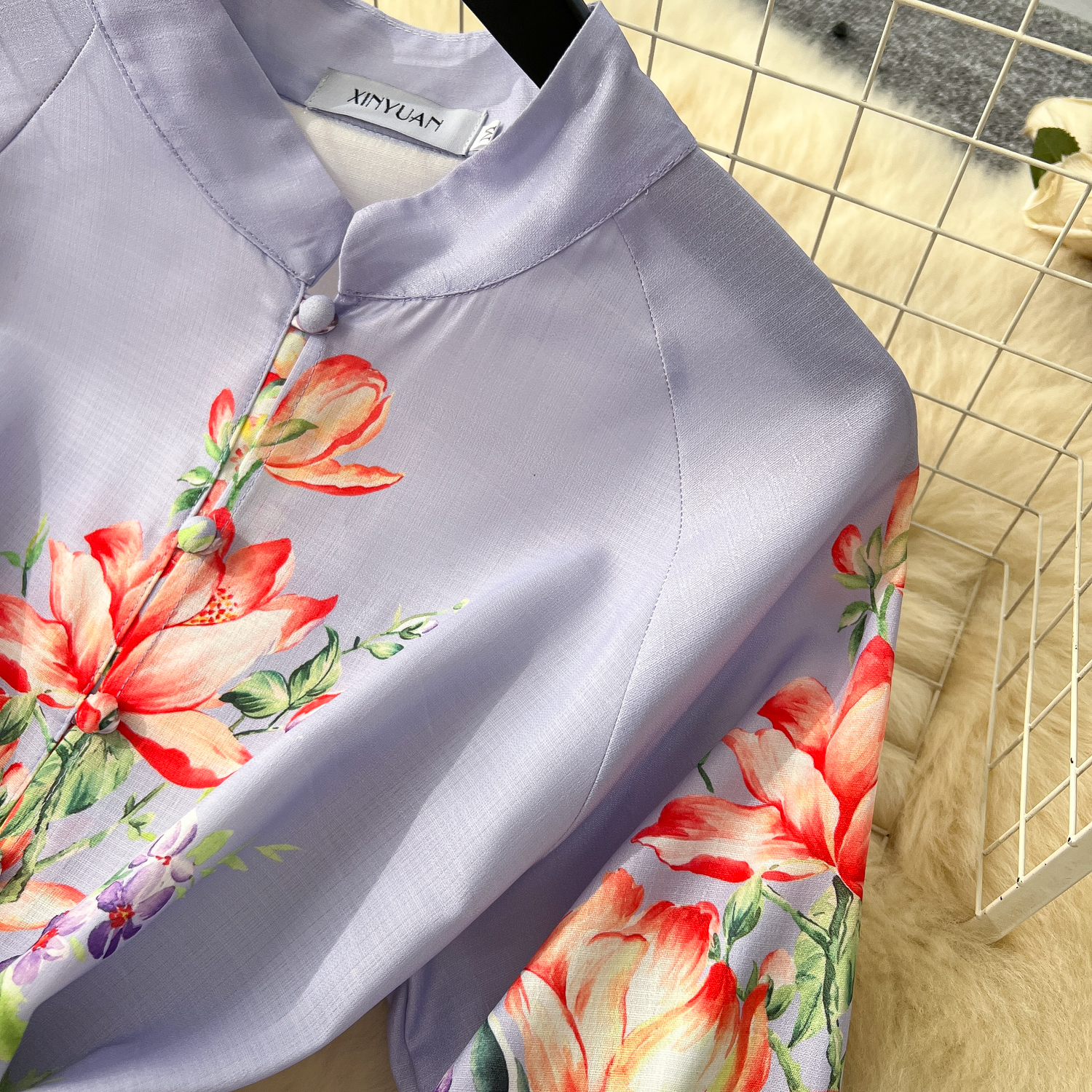 Casual Dresses 2025 Spring Summer Gorgeous Flower Linen Robe Maxi Dress Women Stand Long Lantern Sleeve Floral Print Belt Party Vestidos