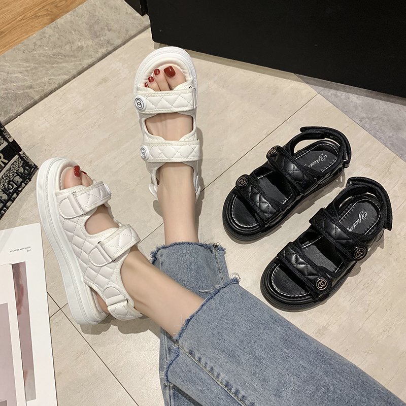 Free shipping designer shoes women sandals black white comfortable breathable wear-resisting outdoor casual shoe 2025